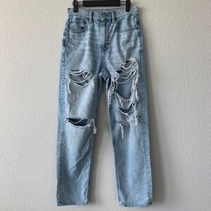 America Eagle Ripped Baggy Straight Jean